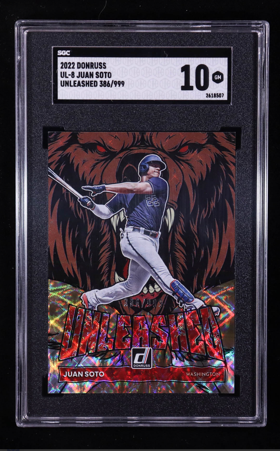 Juan Soto 2022 Donruss Unleashed #8 #386/999 (SGC 10) authentic-signatures