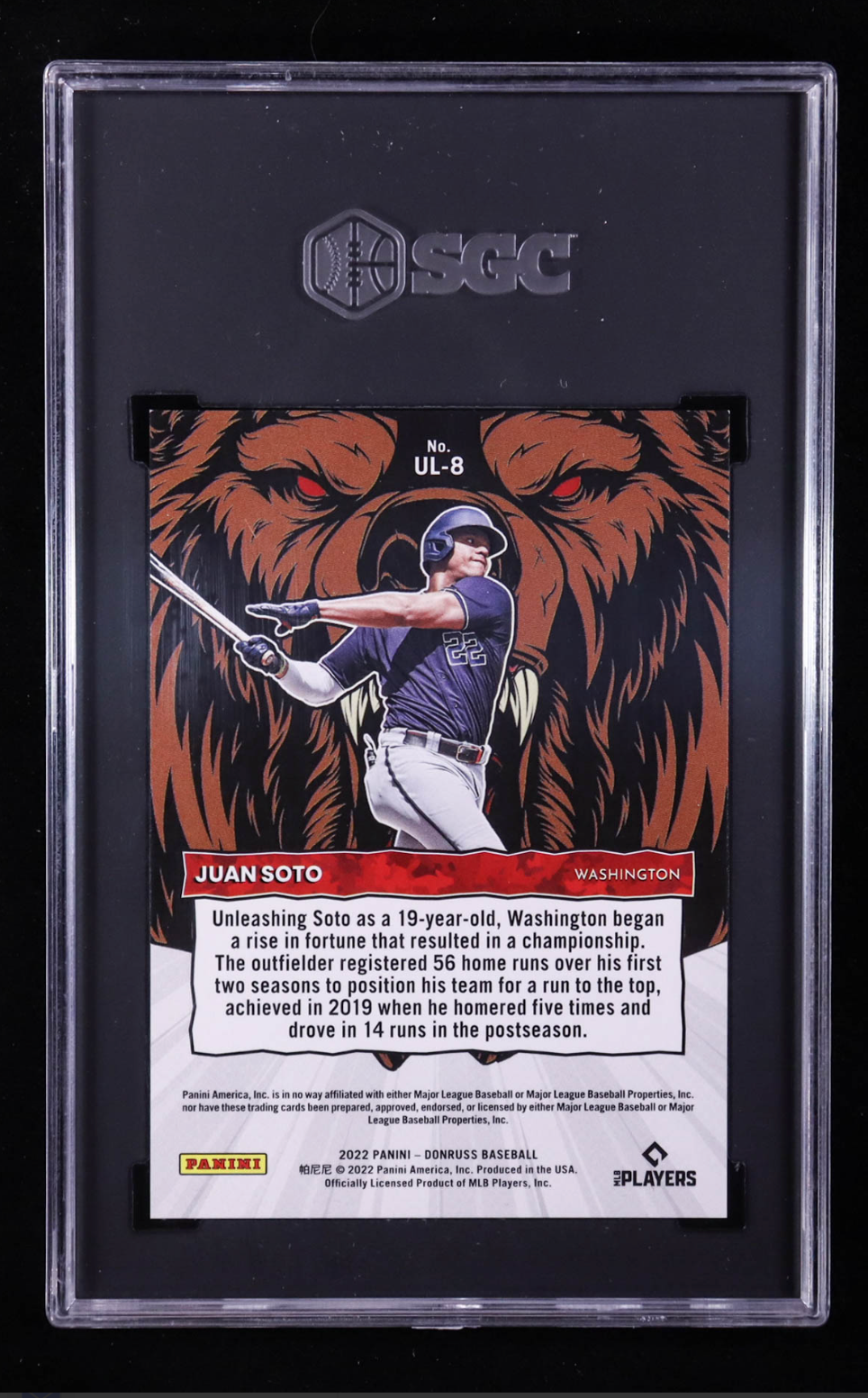 Juan Soto 2022 Donruss Unleashed #8 #386/999 (SGC 10) authentic-signatures