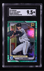 Paul Skenes 2024 Bowman Chrome Prospects Lunar Glow Refractors #BCP125 RC (SGC 9.5) authentic-signatures