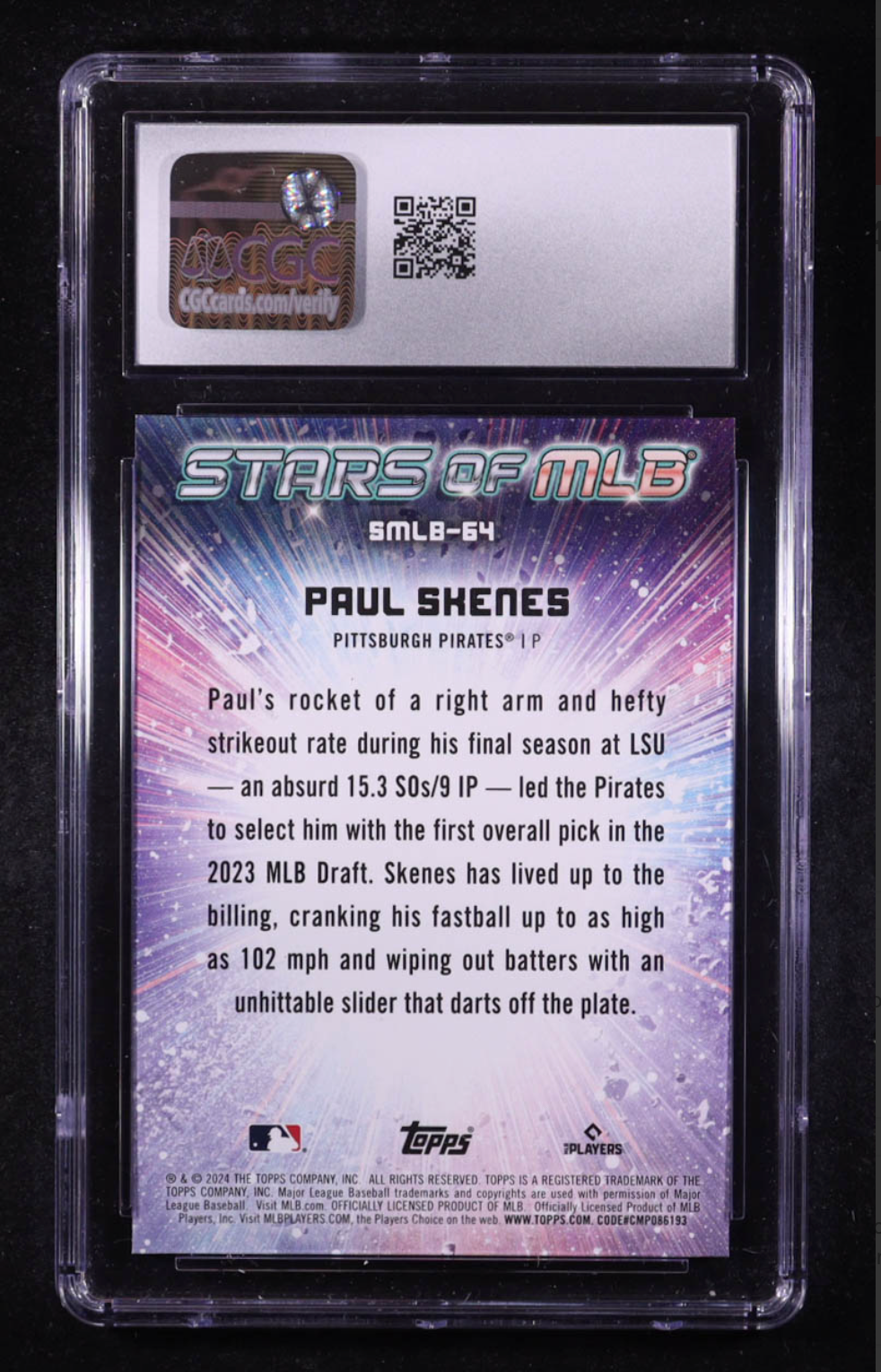 Paul Skenes 2024 Topps Update Stars of MLB #SMLB64 RC (CGC 10) authentic-signatures