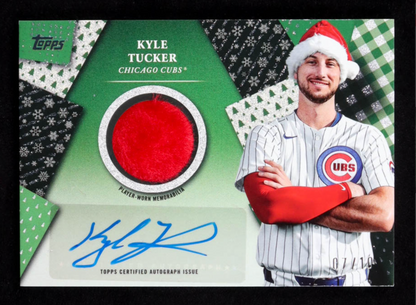Kyle Tucker 2025 Topps Holiday Holiday Autograph Relics #HRAKT #7/10 authentic-signatures