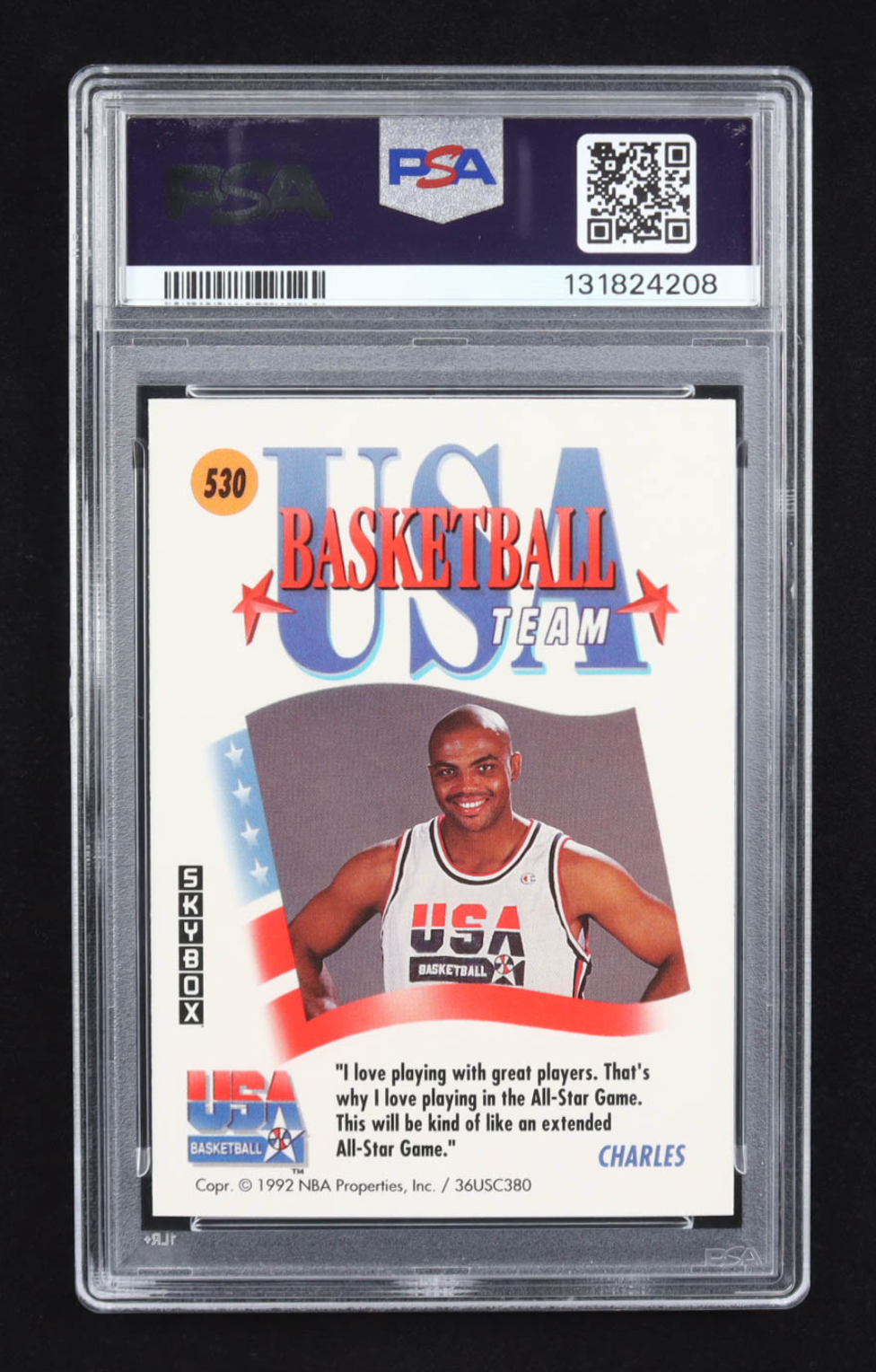 Charles Barkley 1991-92 SkyBox #530 USA (PSA 10) authentic-signatures