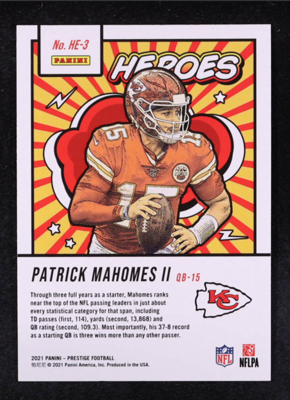 patrick Mahomes II 2021 Prestige Heroes #3 authentic-signatures