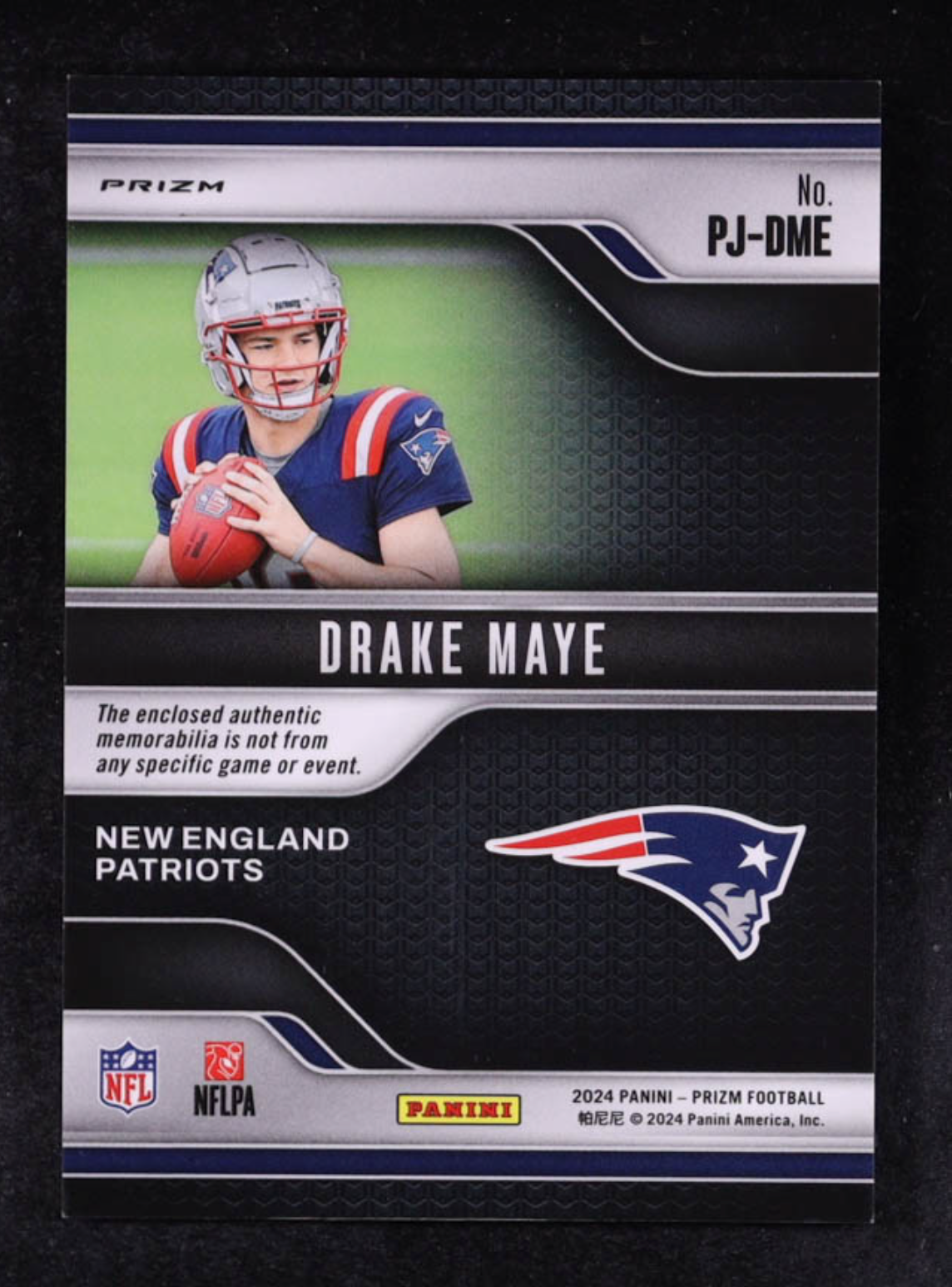 Drake Maye 2024 Panini Prizm Premier Jerseys Neon Green Pulsar #6 RC authentic-signatures
