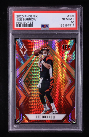 Joe Burrow 2020 Panini Phoenix Fire Burst #101 RC (PSA 10) authentic-signatures