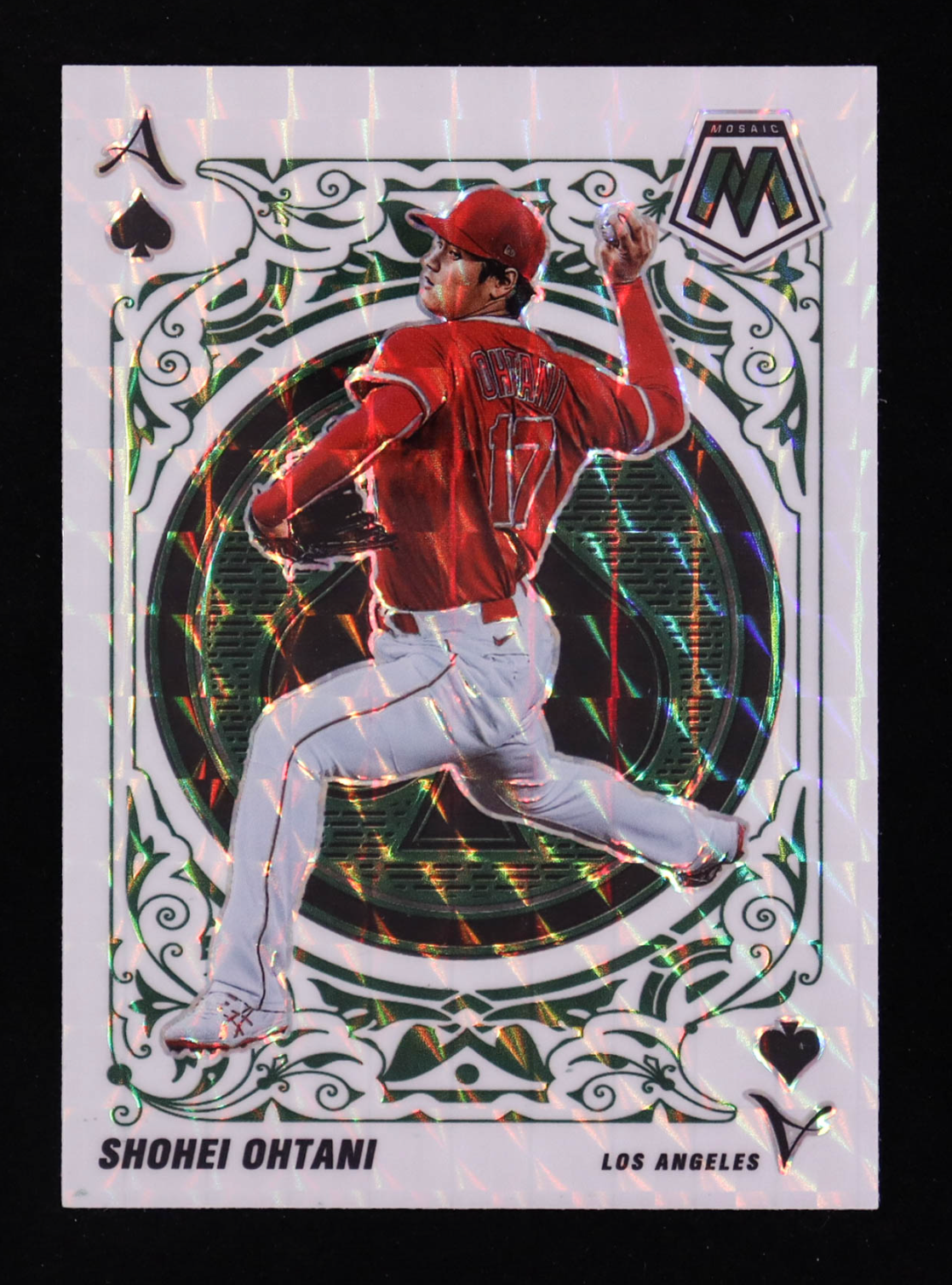 Shohei Ohtani 2022 Panini Mosaic Aces Mosaic Green #2 authentic-signatures