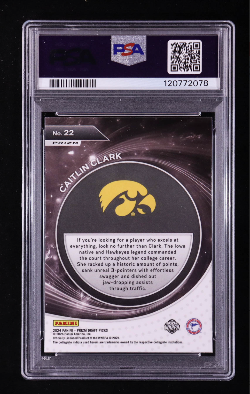 Caitlin Clark 2024-25 Panini Prizm Draft Picks Student Orientation Prizms Silver #22 RC (PSA 10) authentic-signatures