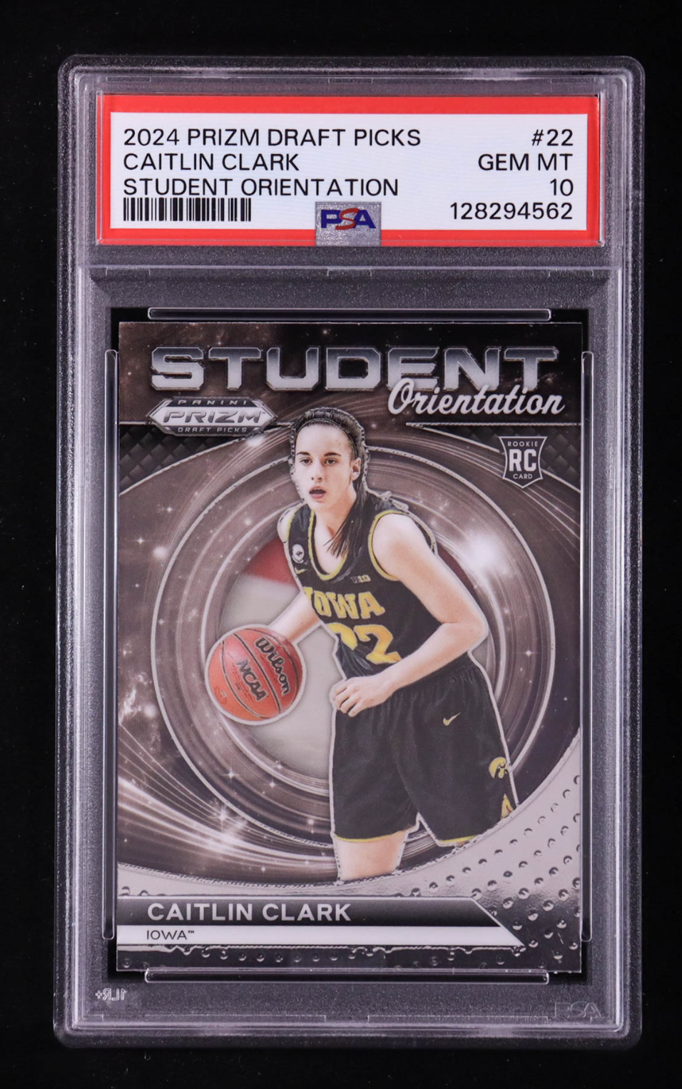 Caitlin Clark 2024-25 Panini Prizm Draft Picks Student Orientation #22 RC (PSA 10) authentic-signatures