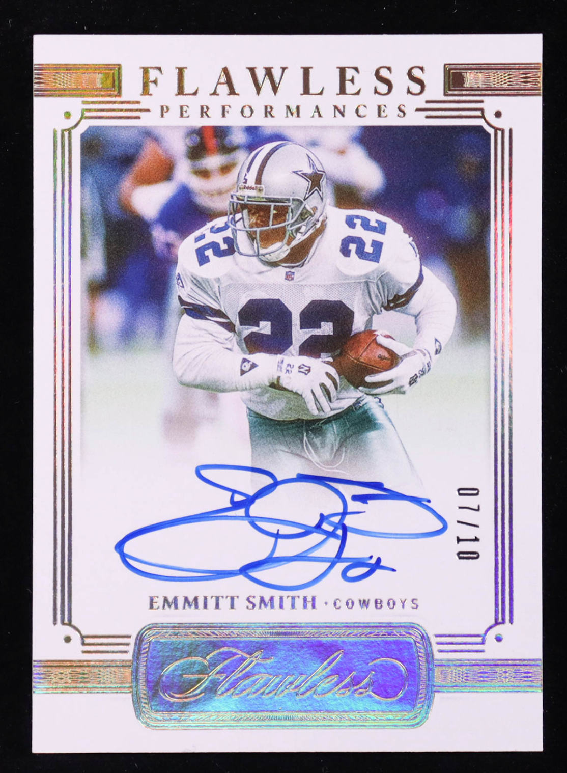 Emmitt Smith 2021 Panini Flawless Flawless Performances Autographs #9 #07/10 authentic-signatures