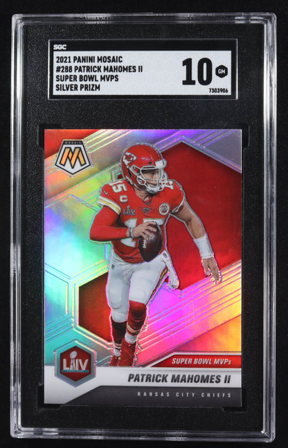 Patrick Mahomes II 2021 Panini Mosaic Mosaic Silver Prizm #288 MVP (SGC 10) authentic-signatures