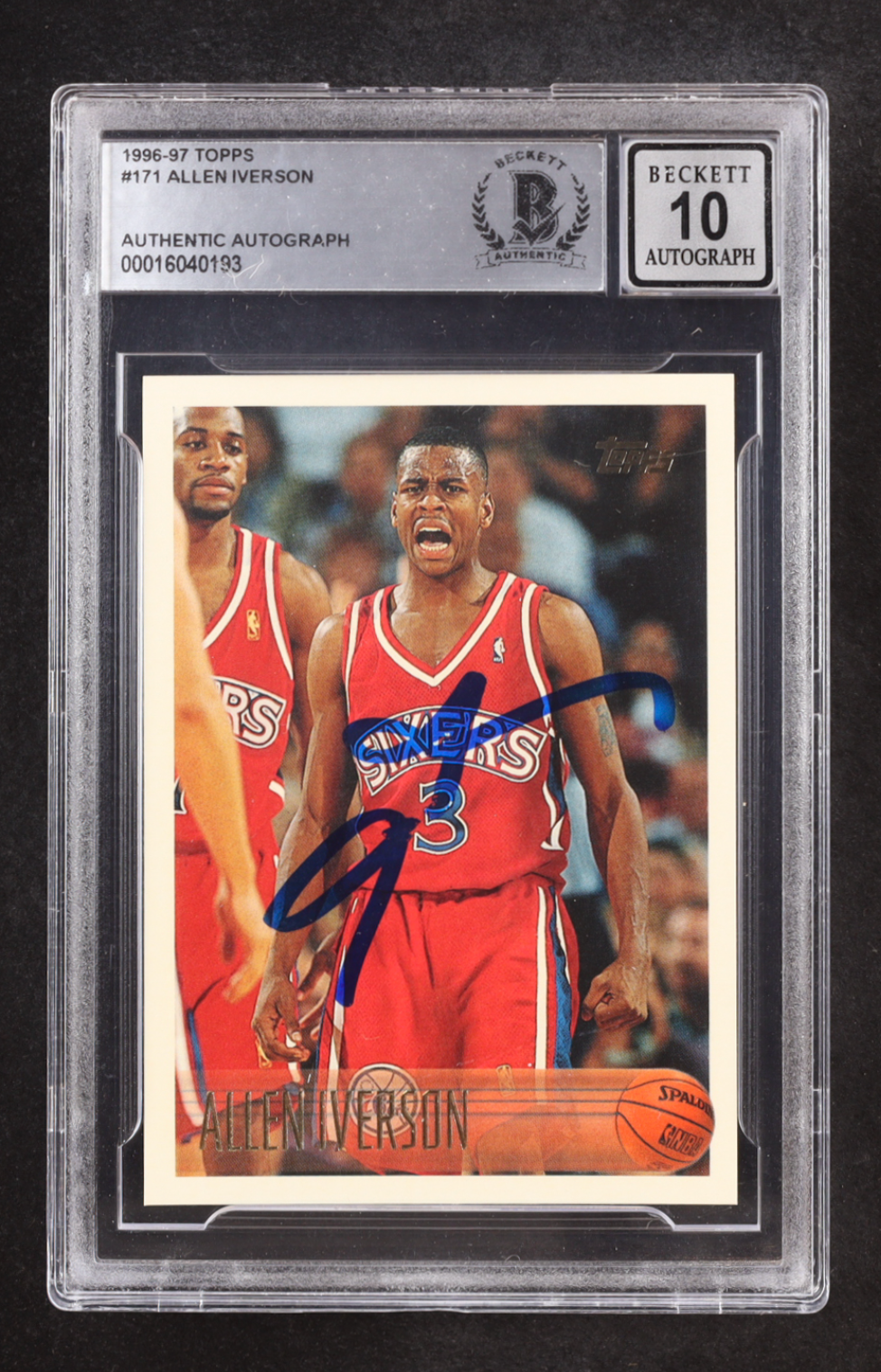 Allen Iverson Signed 1996-97 Topps #171 RC (BGS | Auto 10) authentic-signatures