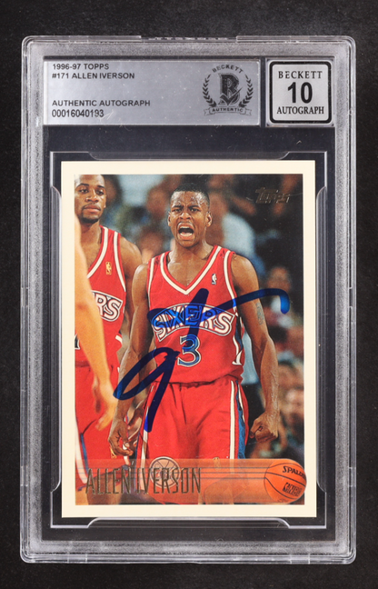 Allen Iverson Signed 1996-97 Topps #171 RC (BGS | Auto 10) authentic-signatures
