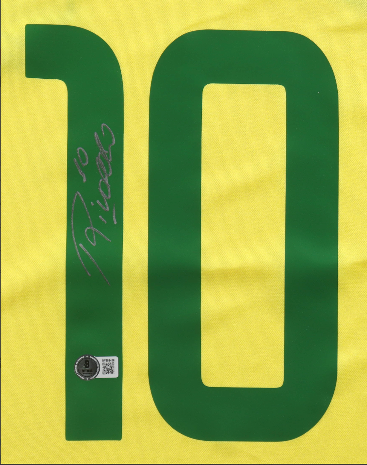 Maillot Domicile Equipe du Bresil Edition Coupe du Monde 2002 signe par Rivaldo Ferreira et certifie par Beckett authentic-signatures