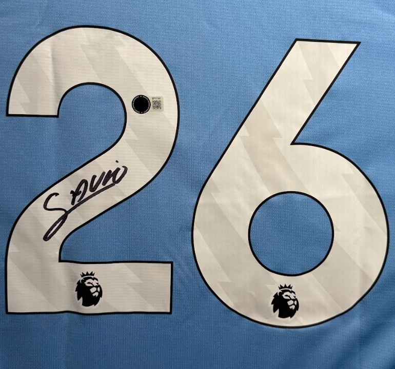 Maillot Domicile signe par Savinho Manchester City FC 2024-25 Certifie par Beckett authentic-signatures
