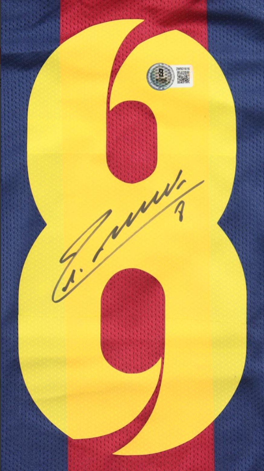 Maillot Domicile signe par Andrès Iniesta Fc Barcelone 2011-12 Certifie par Beckett authentic-signatures