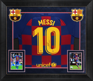 Maillot encadre Domicile et signe par Lionel Messi Fc Barcelone 2019-20 Certifie par Beckett authentic-signatures