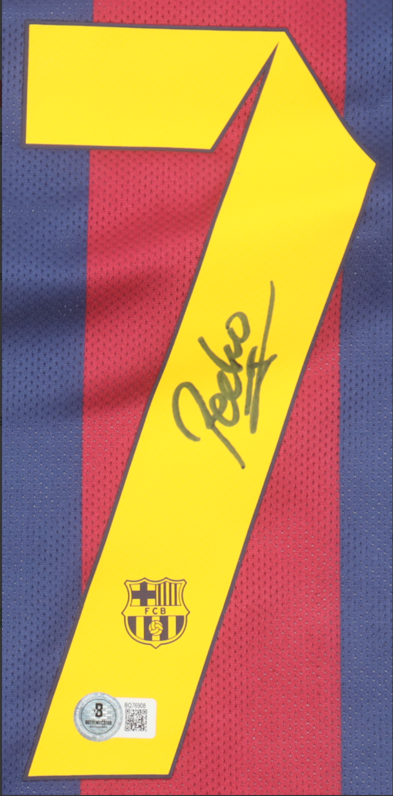 Maillot Domicile signe par Pedro FC Barcelone 2008-09 Certifie par Beckett authentic-signatures