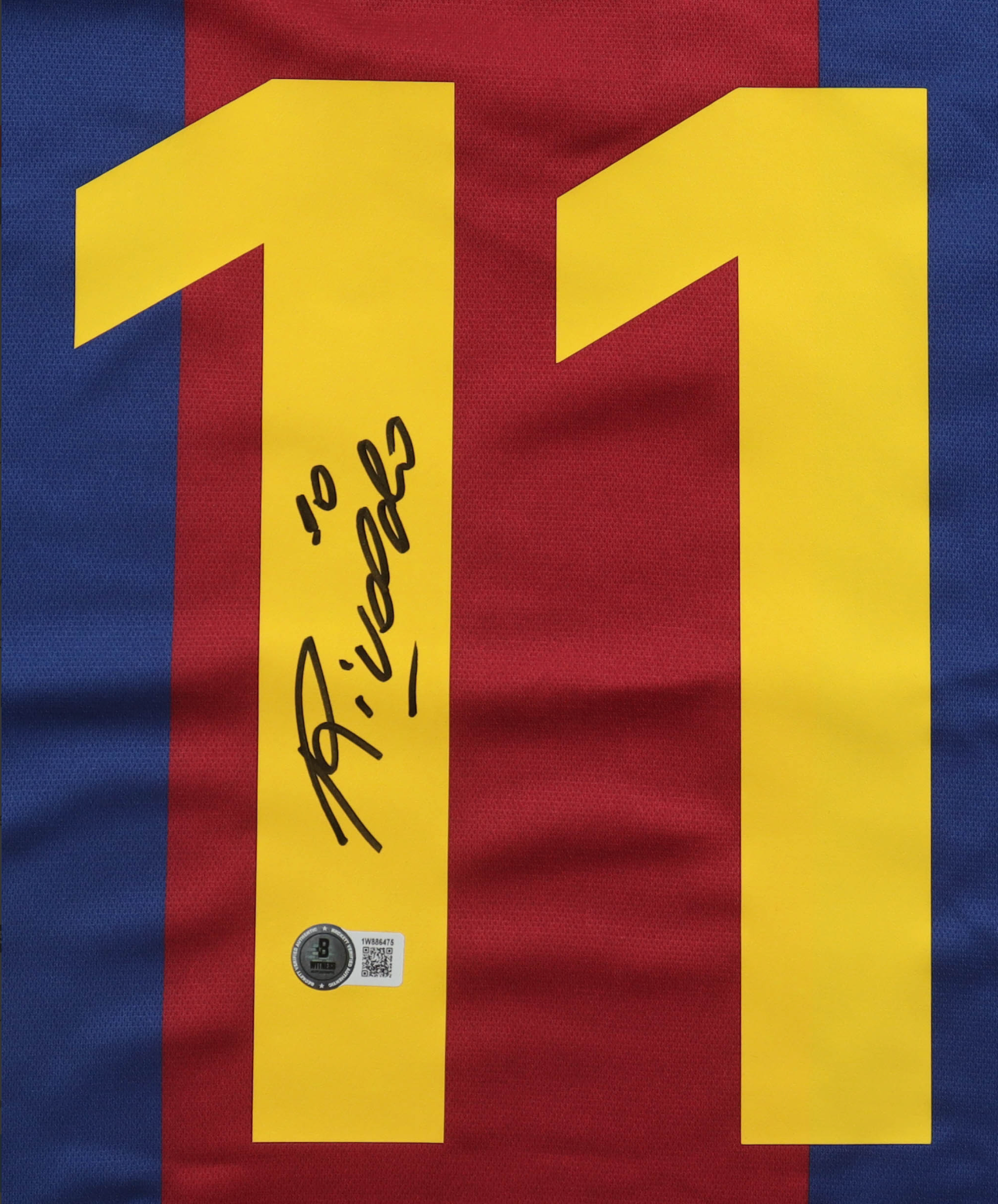 Maillot Domicile signe par Rivaldo Ferreira Fc Barcelone 1999-00 Certifie par Beckett authentic-signatures