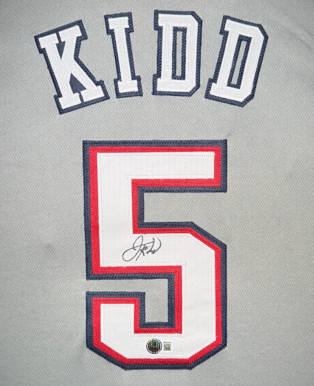 Maillot Custom Brooklyn Nets signe par Jason Kidd et certifie par Beckett authentic-signatures