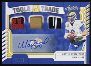 Matthew Stafford 2022 Absolute Tools of the Trade Triple Material Autographs Prime #3 #23/25 authentic-signatures